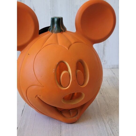 Vintage Mickey Mouse light up face pumpkin Halloween home decor - Picture 2 of 10